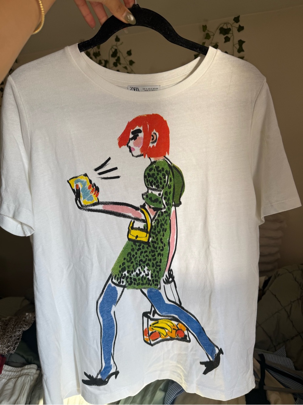 Zara White Graphic Tee